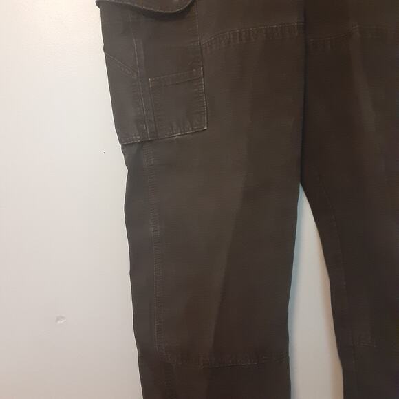 Wrangler RIGGS Mens 40x32 Canvas Double Front Knee Cargo Pants Green - Picture 6 of 11